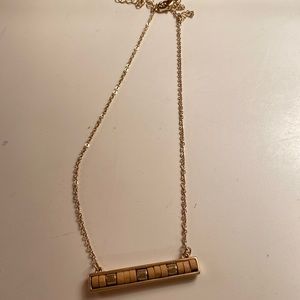 Wood and Gold Bar Necklace